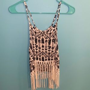 LA Hearts Tank w/ tassels from Pacsun